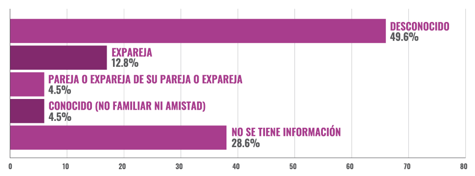 Gráfico 8: Porcentaje de casos de violencia sexual digital según agresor